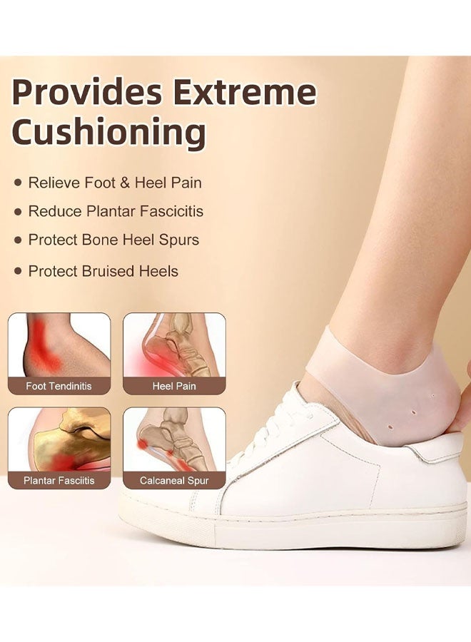 زوجان من جوارب الكعب والكاحل المصنوعة من الجل الناعم للوقاية من البثور، لتخفيف التهاب اللفافة الأخمصية، جوارب مريحة ومتينة للكعب للرجال والنساء - Image 4